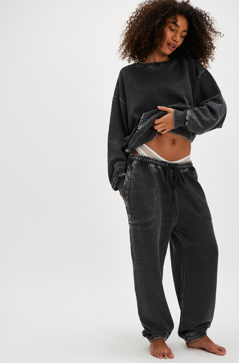 Women's black joggers