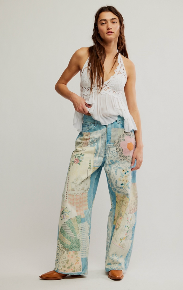 Turn heads with every wear with these cute patchwork-inspired women's jeans from Free People. Find your pair at Harbour Thread in Burlington, VT!