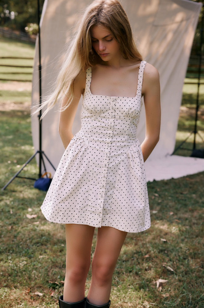Find the polka dot Printed Astrid Oxford Mini Dress by Free People at Harbour Thread.