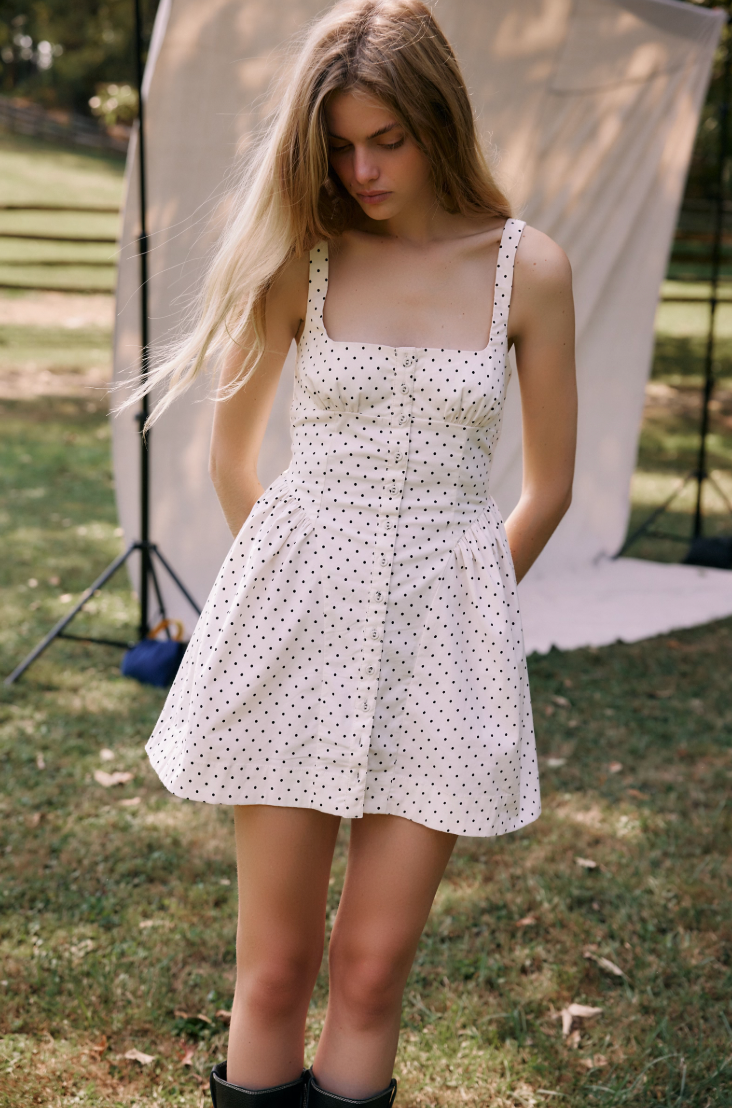 Find the polka dot Printed Astrid Oxford Mini Dress by Free People at Harbour Thread.