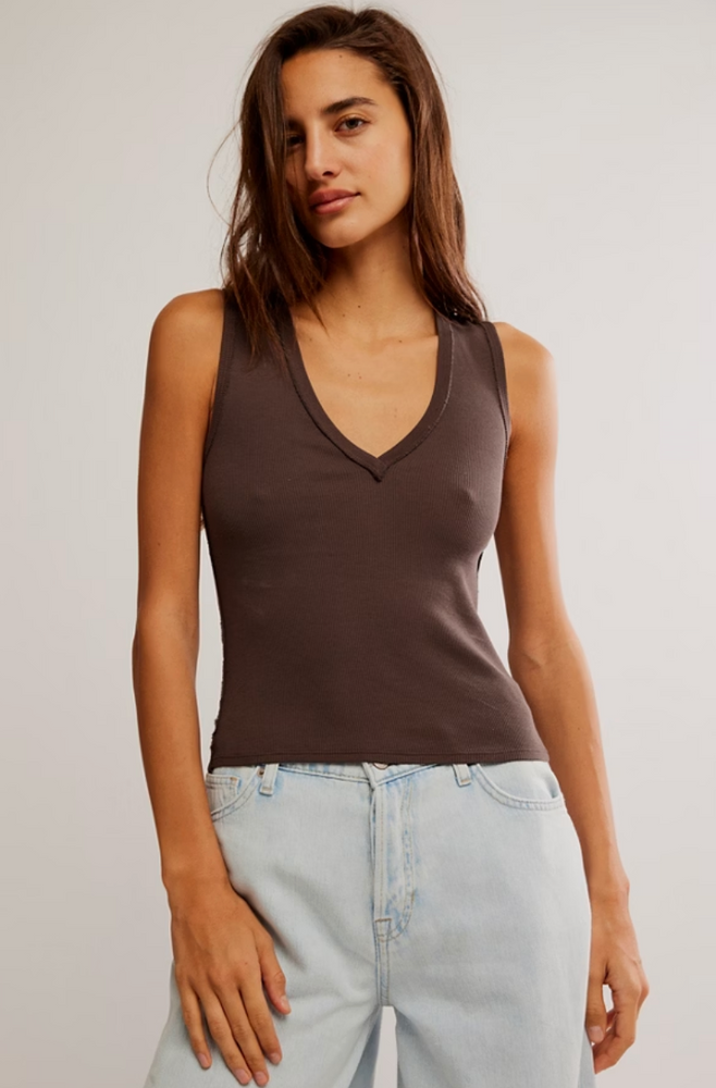 
                      
                        The Free People Neria Tank in Double Espresso
                      
                    
