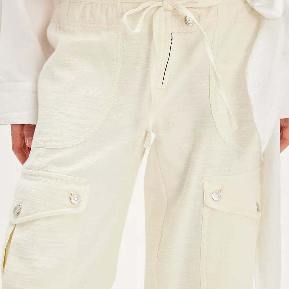 
                      
                        Women's white drawstring waist cargo pants
                      
                    