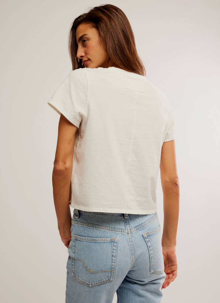 Women's white boxy fit short sleeve t-shirt from Free People