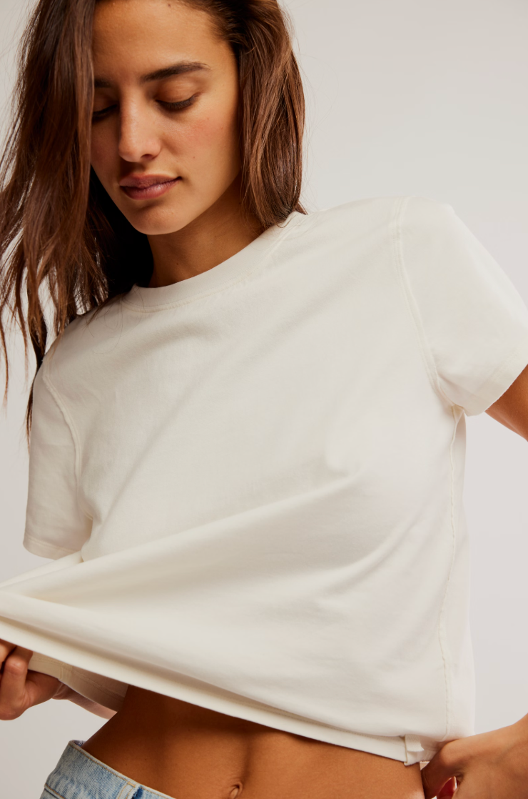 Shop the ivory short sleeve Everyday Tee by Free People at Harbour Thread
