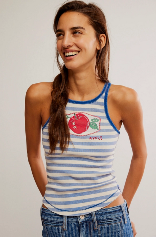 
                      
                        The Free People Only 1 Ringer Graphic Tank is available at Harbour Thread in the color Apple Graphic Stripe
                      
                    