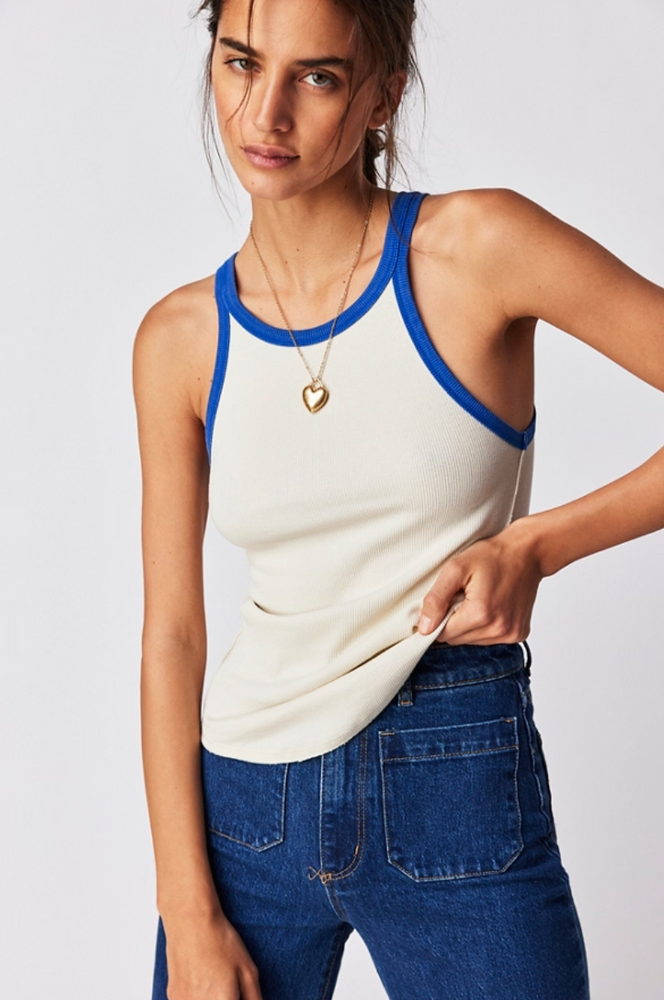 The Free People Only 1 Ringer Tank is available at Harbour Thread in the color Ivory Combo