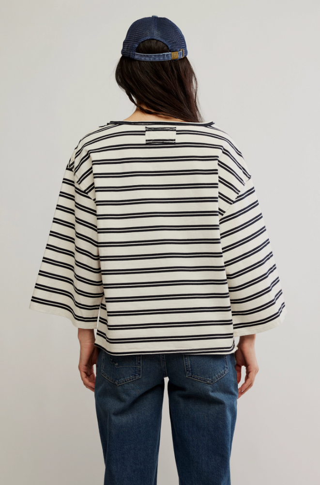 Shop the boxy fit striped Free People C'est La Vie Tee at Harbour Thread women's boutique 
