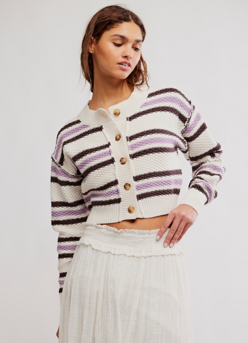 Free People Lila Stripe Cardi