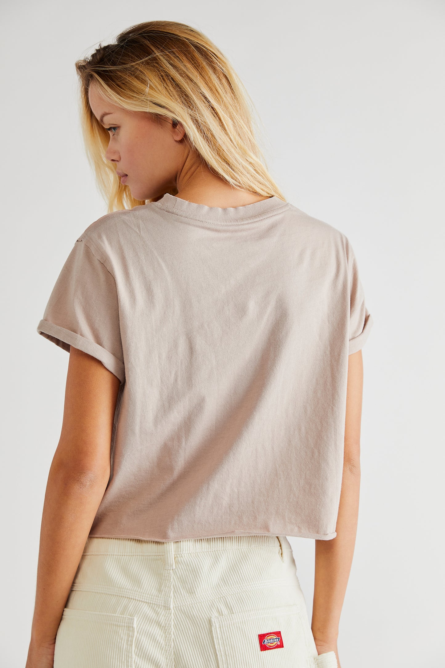 Back view of Free People's The Perfect Tee in the color Bunny