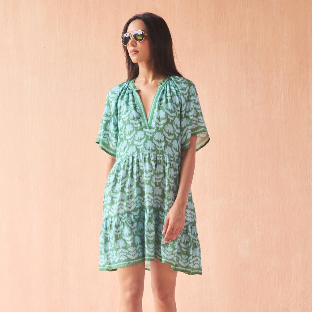 OMIKA Hadley Mini Dress in Marlie Matcha