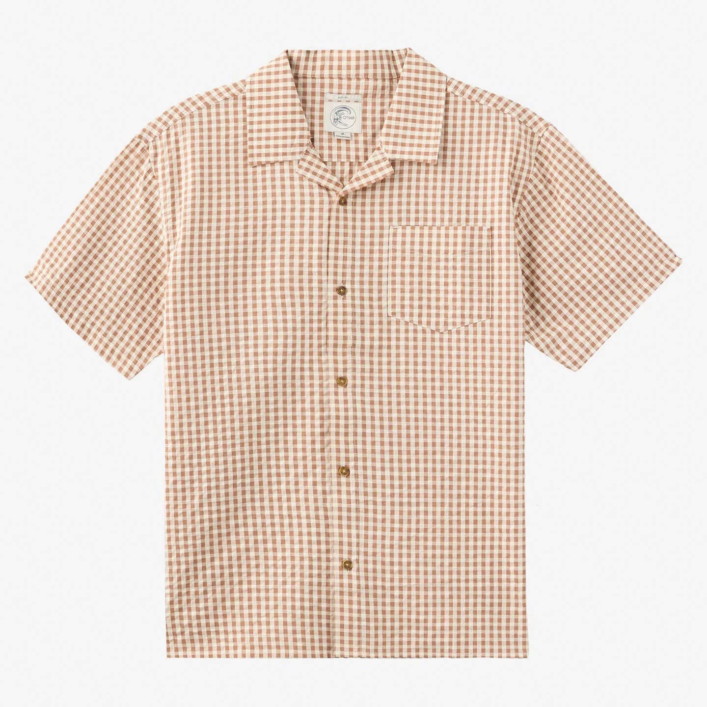 O'Neill O'Riginals Seersucker Plaid Shirt in Tofu

