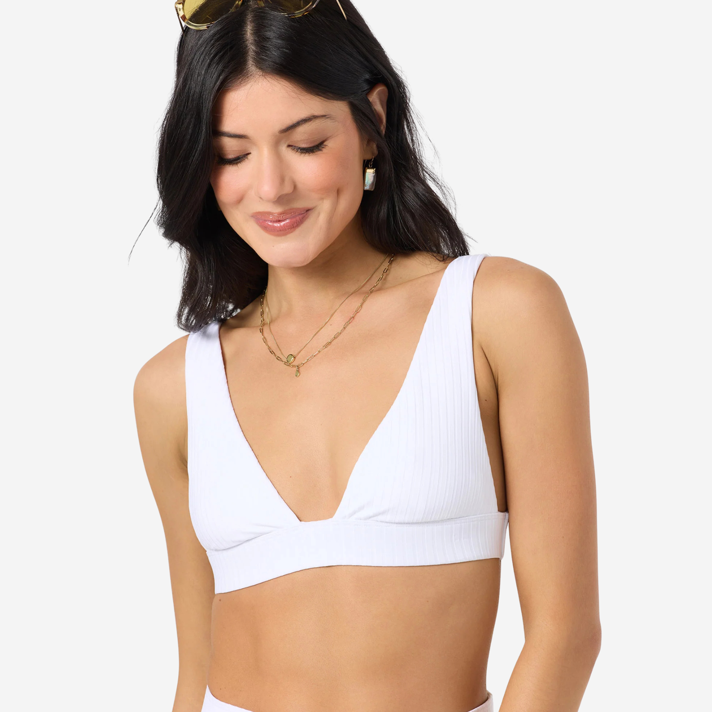 O'Neill White Shorebreak Rib Cancun Bralette Top, available at Harbour Thread boutique