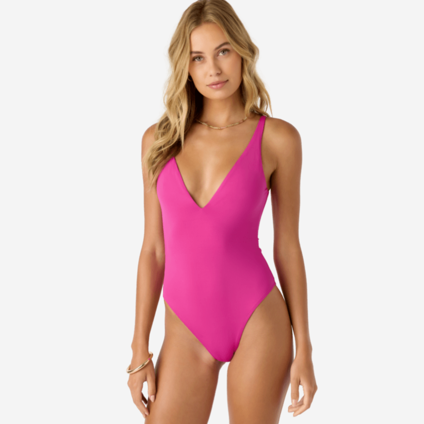 The O'Neill Saltwater Solids Edgewater One-Piece in the color Fuchsia, available now at Harbour Thread boutique