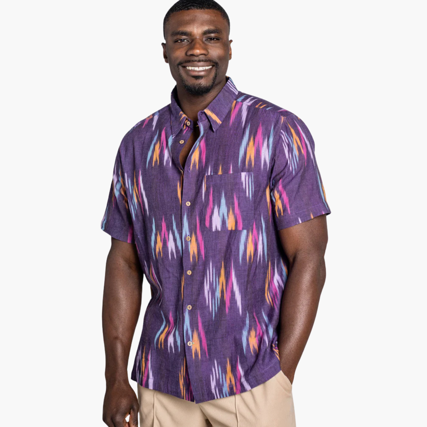 One World Brothers Rio Ikat Shirt, available now at Harbour Thread men's store