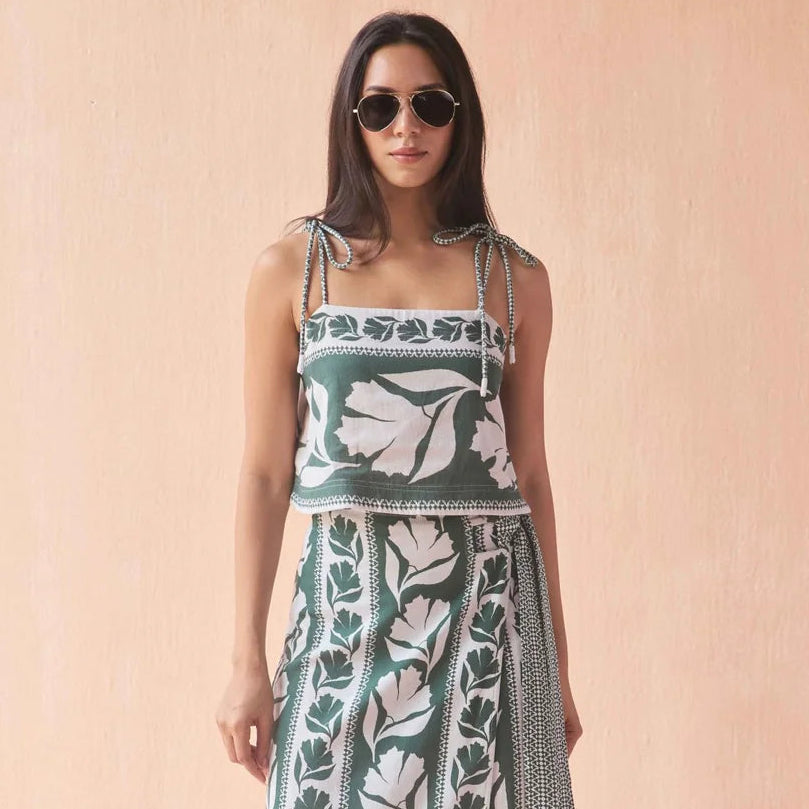 OMIKA Tillie Tank in Gwenn Palm available at Harbour Thread St. Pete.