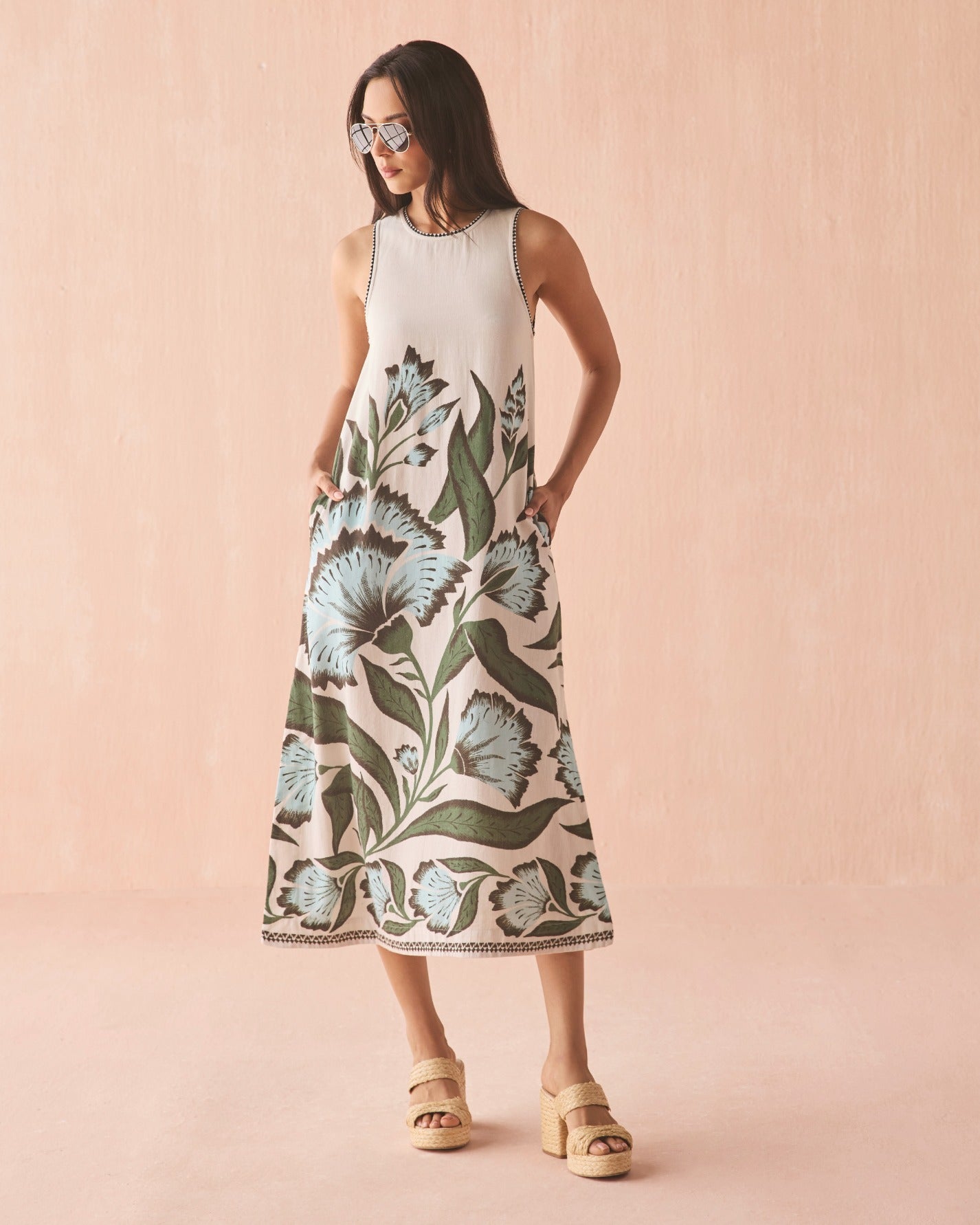 OMIKA Maggie Midi Dress in Adelaide Shisho