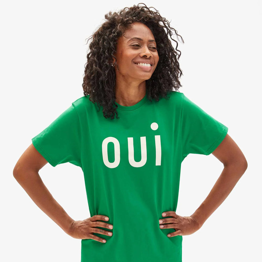 The Oui Clare V. Original Tee in the color Green Apple