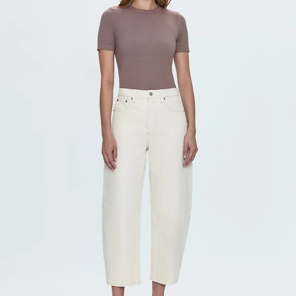 
                      
                        The Eli High Rise Barrel Women's Jeans from Pistola are available in the color Ecru at Harbour Thread. 
                      
                    
