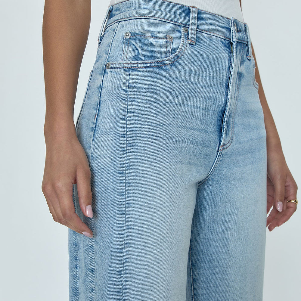 
                      
                        Women's light wash denim barrel jeans from Pistola
                      
                    