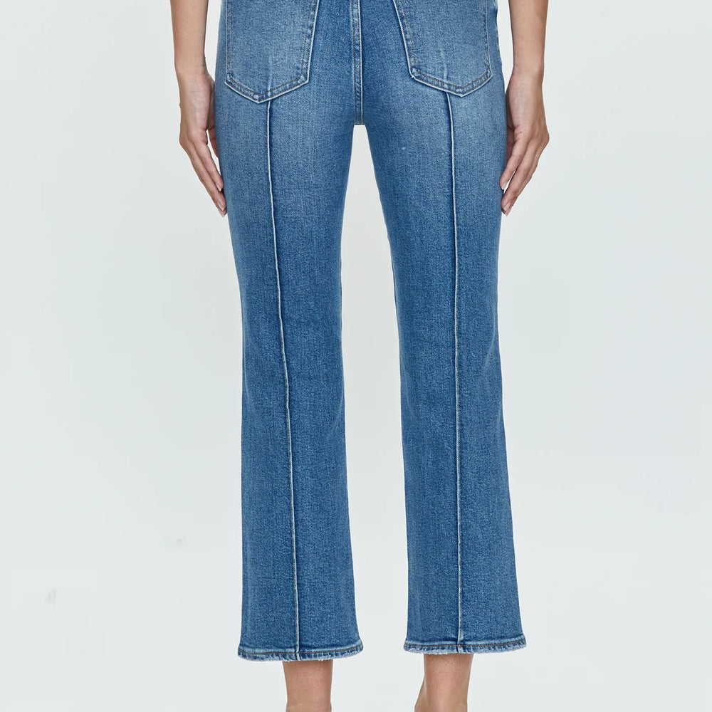 
                      
                        Back view of PISTOLA's Lennon High Rise Crop Boot Jeans in the color Essence
                      
                    