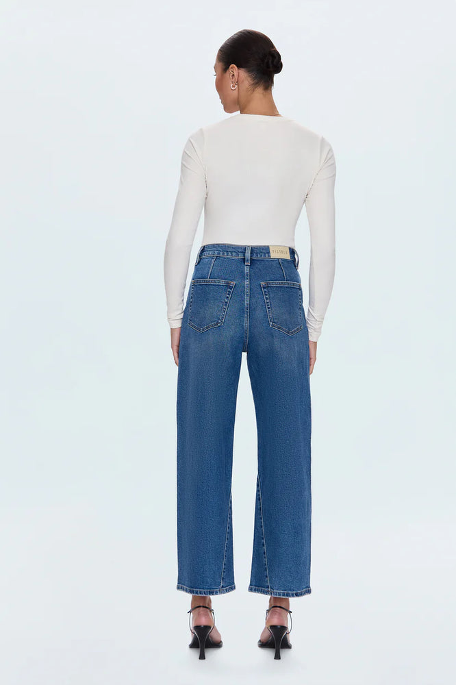 
                      
                        Women's high rise bowed leg jeans from Pistola
                      
                    