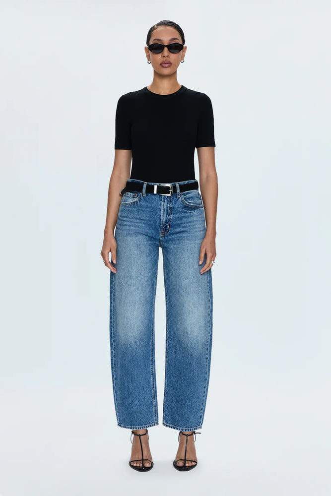 
                      
                        PISTOLA Wes High Rise Barrel Jean
                      
                    