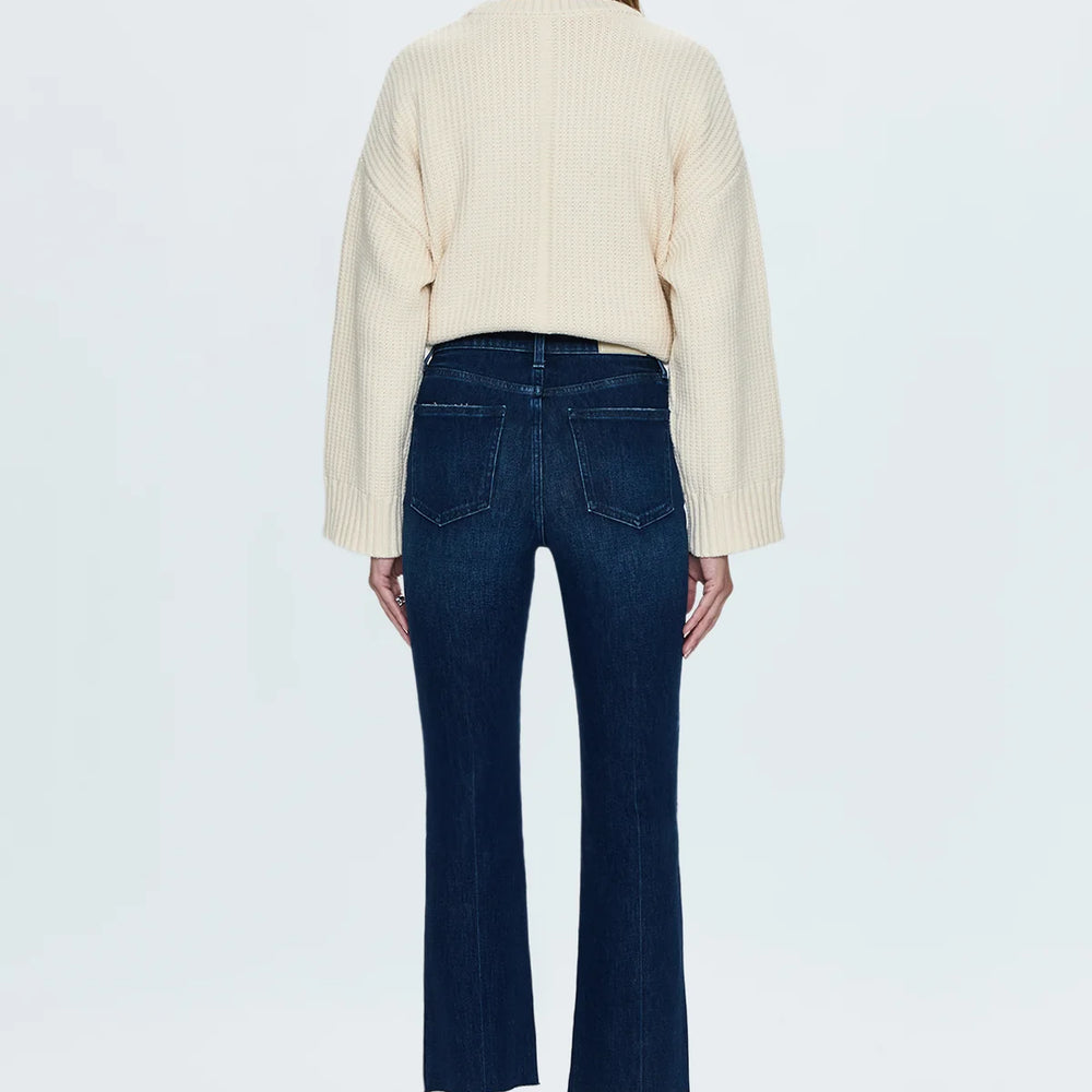 
                      
                        Dark blue cigarette cropped women's jeans
                      
                    