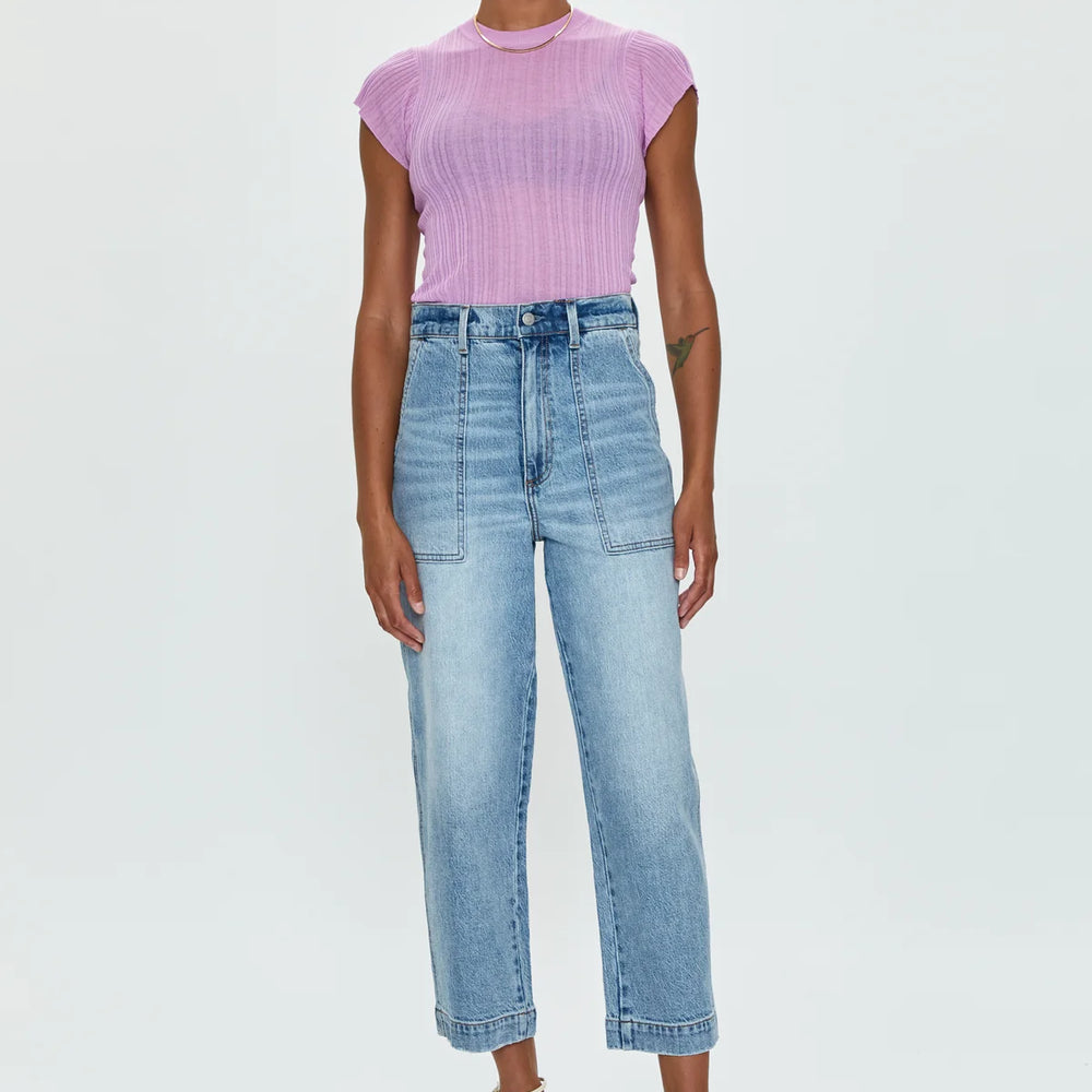 PISTOLA's Turner Super High Rise Barrel Jean in the color Provence