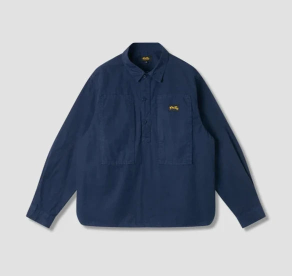 
                      
                        Front view of the Painters Pop Over Shirt in the color Navy Ripstop by the brand Stan Ray
                      
                    