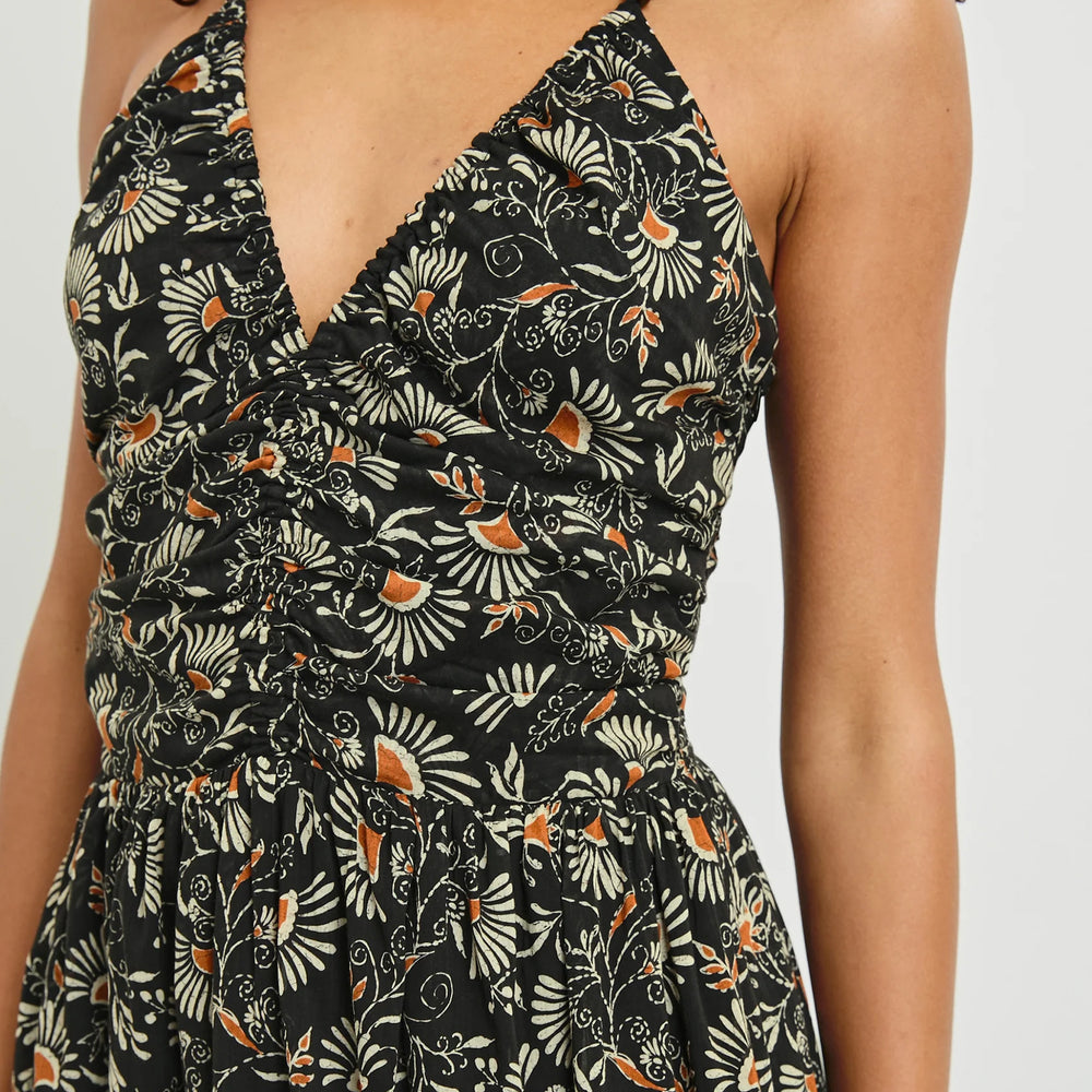 Printed sleeveless maxi sundress