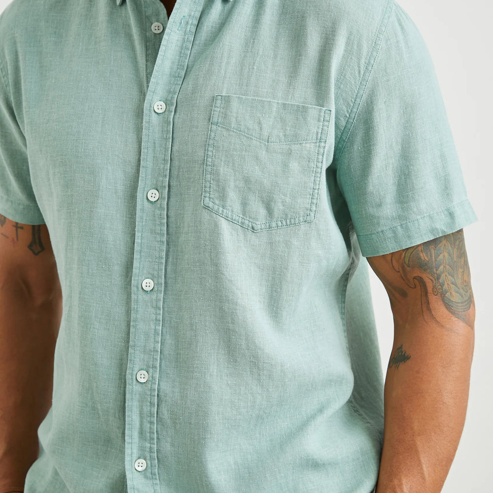 
                      
                        front detail on the Jade Paros Short Sleeve Button Down Shirt by Rails
                      
                    