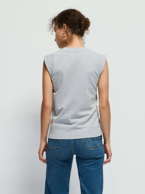 Back view of the Heather Grey Patti Muscle Tank by Nation LTD