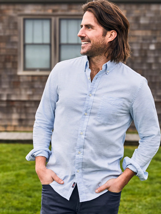 Load image into Gallery viewer, Faherty Stretch Oxford Shirt 2.0 - Blue Heather
