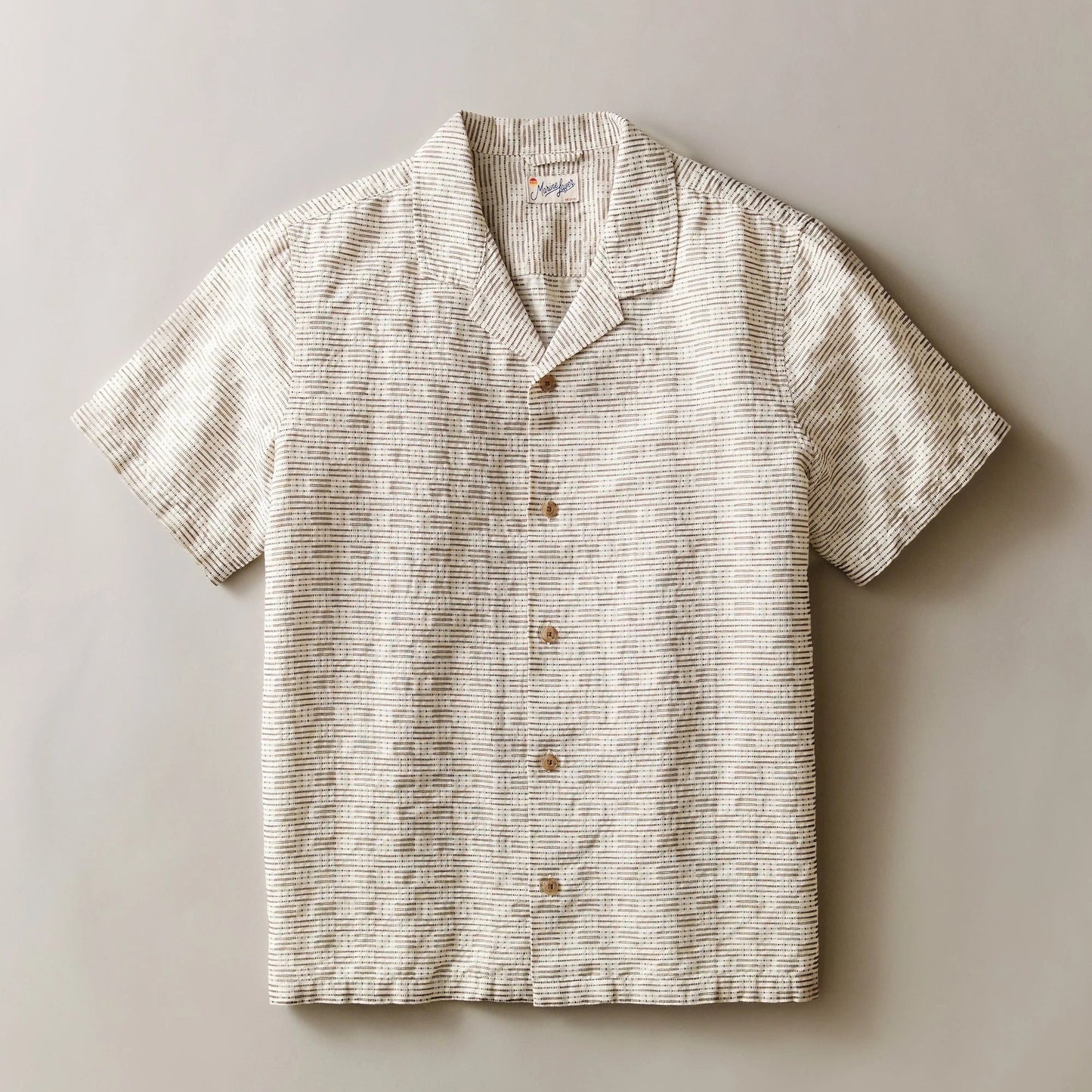 ML Dobby Resort Shirt in Natural/Brown Check 