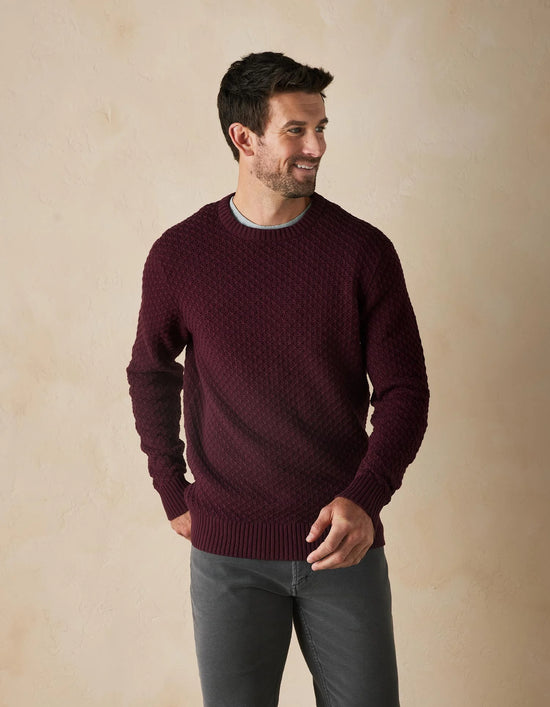 Load image into Gallery viewer, The Normal Brand Pique Stitch Crew - Oxblood
