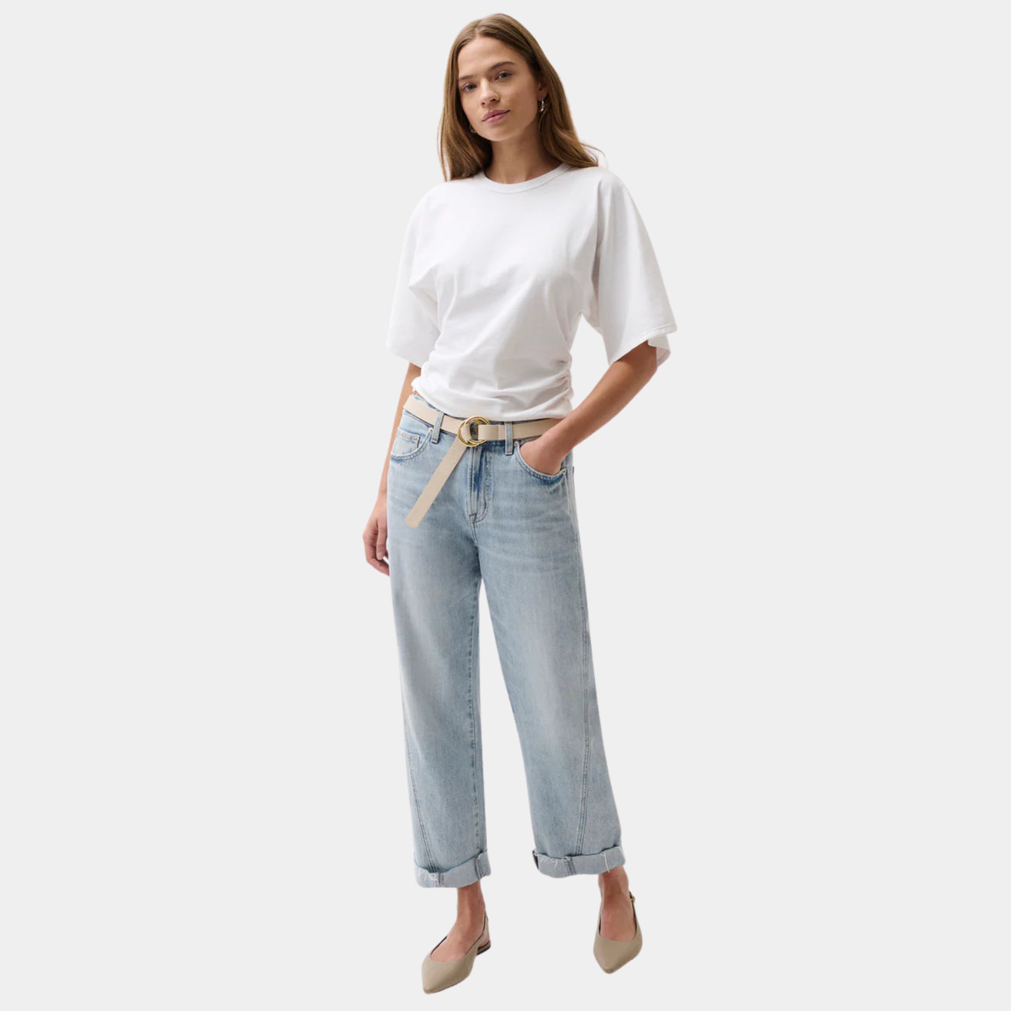 PISTOLA Kacey Mid Rise Cuffed Boyfriend Jean in Berkeley, available at Harbour Thread boutique