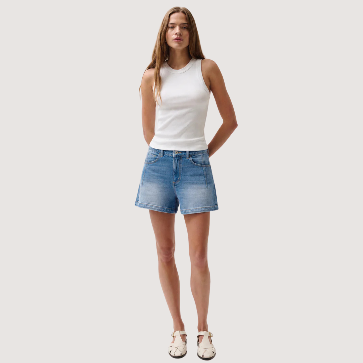 PISTOLA Aoki High Rise A-Line Short in Hidden Gem, available now at Harbour Thread boutique