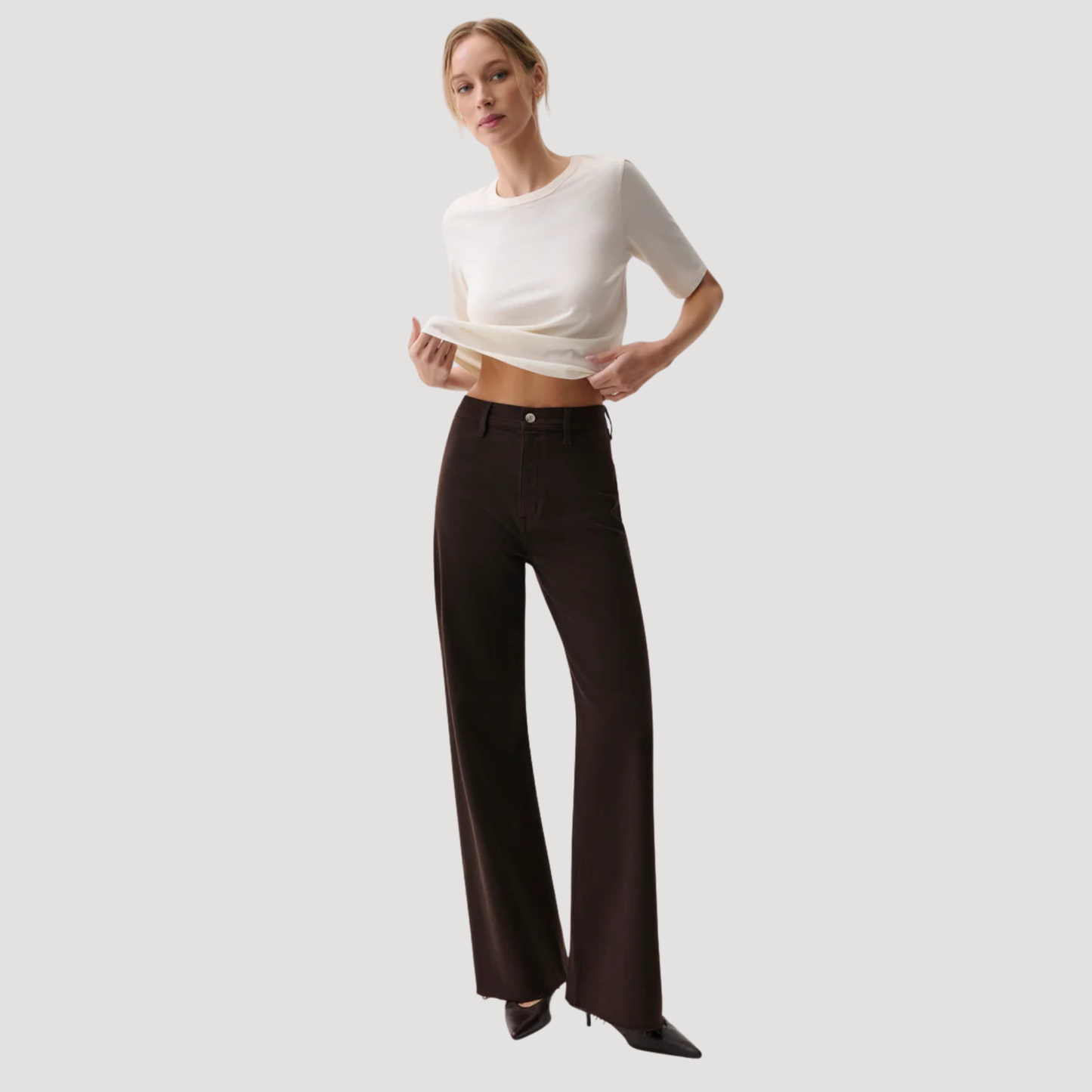 PISTOLA Penny High Rise Wide Leg Jean in Mocha