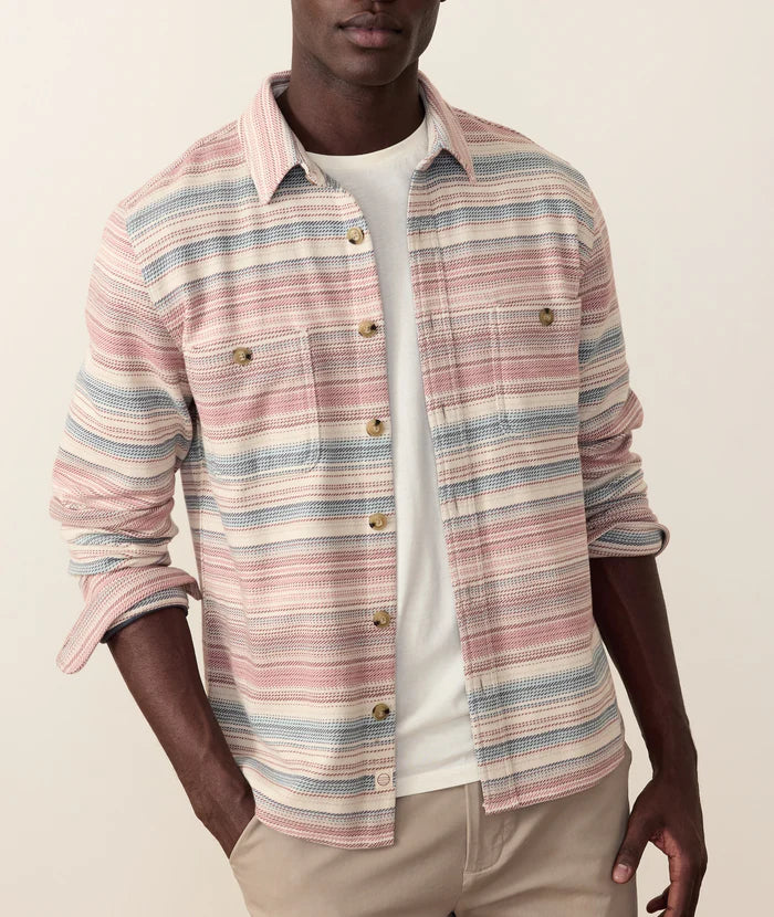 Shop the Warm Baja Stripe Pacifica Stretch Twill from Marine Layer at Harbour Thread for effortless cool style. 