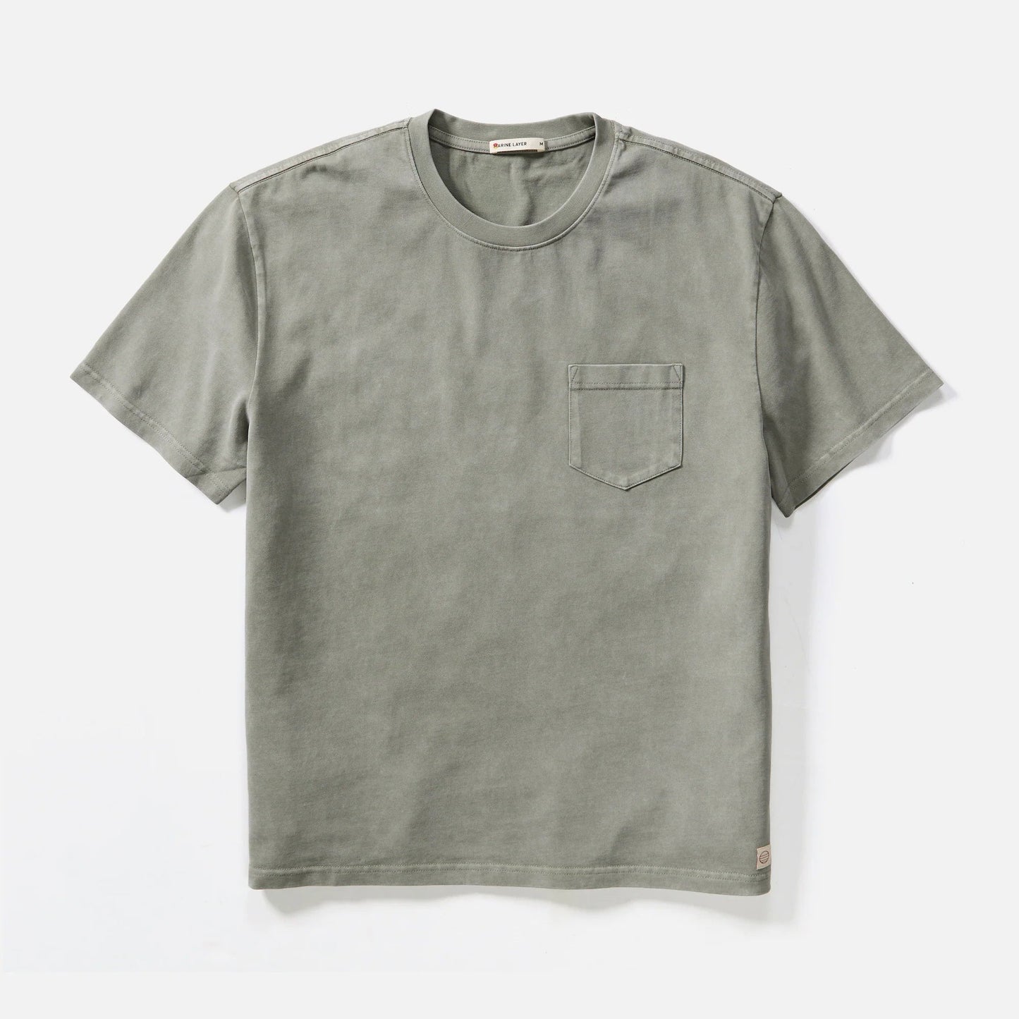 Marine Layer Luxe 250 Relaxed Pocket Tee in Faded Green
