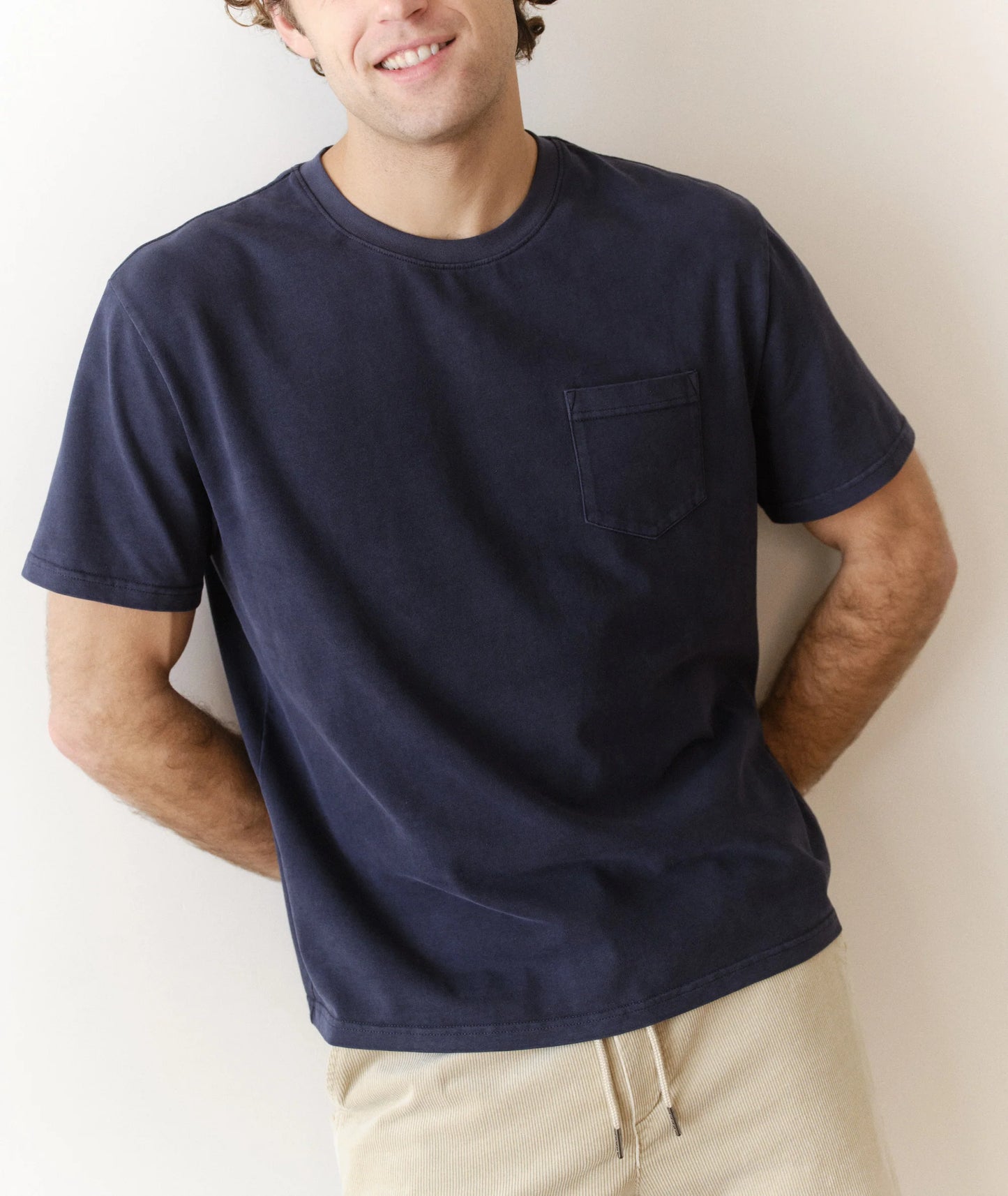 Dark blue short sleeve men's tee
