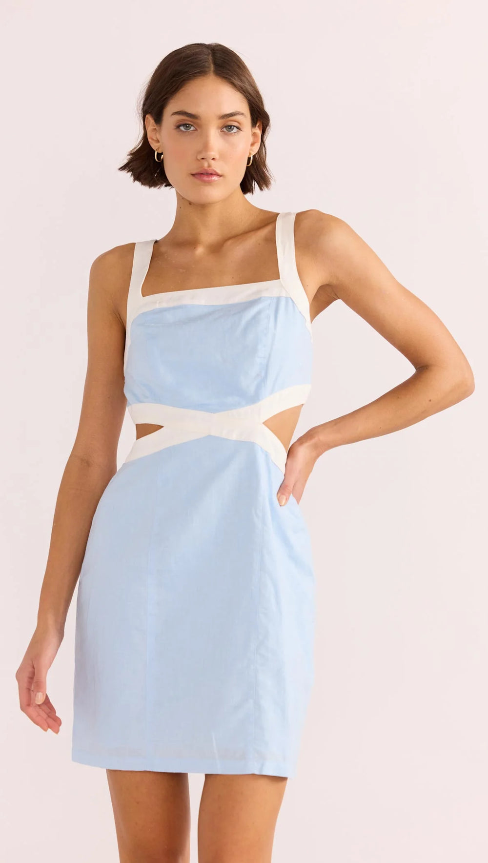 Shop the Sky Blue Pandora Contrast Mini Dress by MINKPINK at Harbour Thread