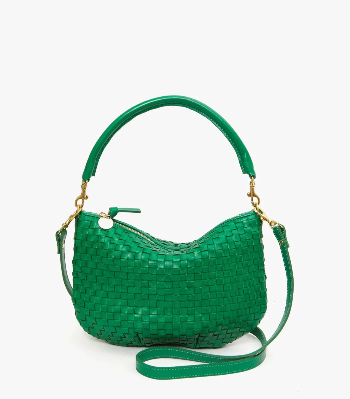 The Grass Woven Checker Petit Moyen Messenger Bag by Clare V.