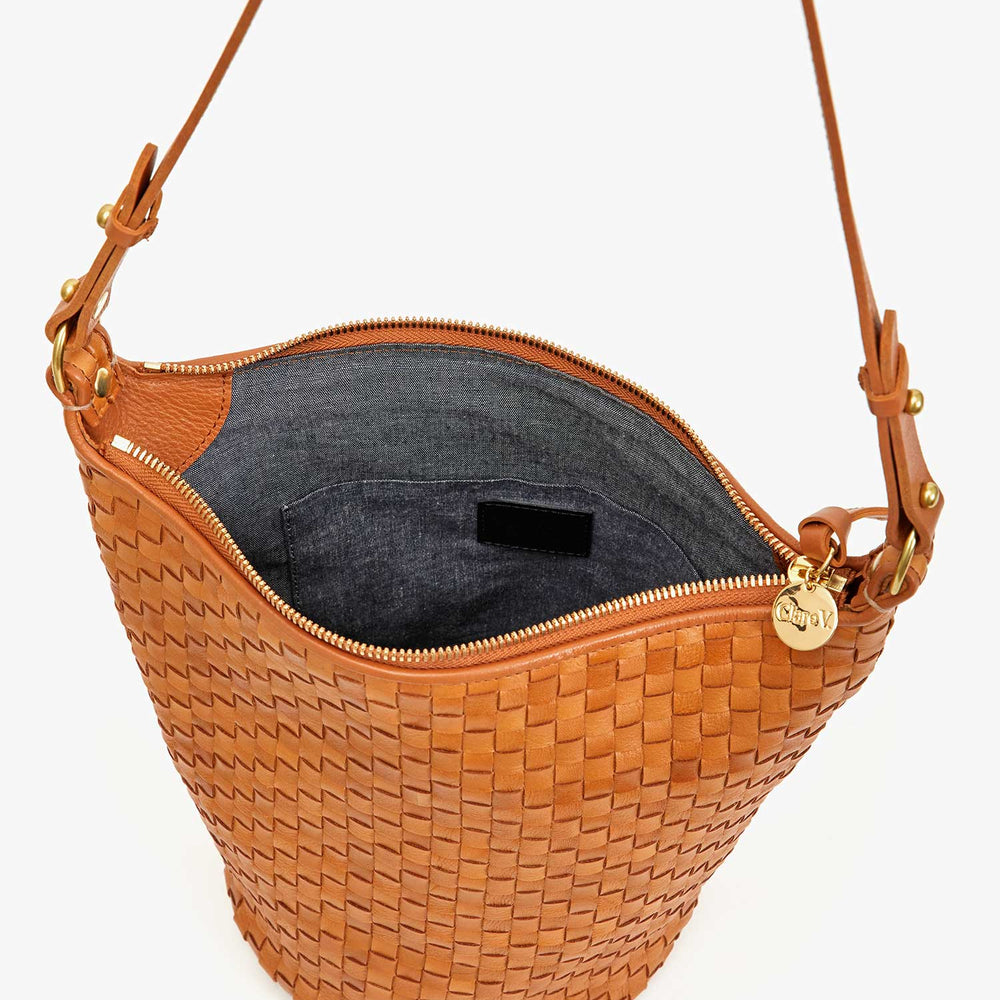 The Clare V. Petite Jeanne tote is available at Harbour Thread in the color Natural Woven Checker