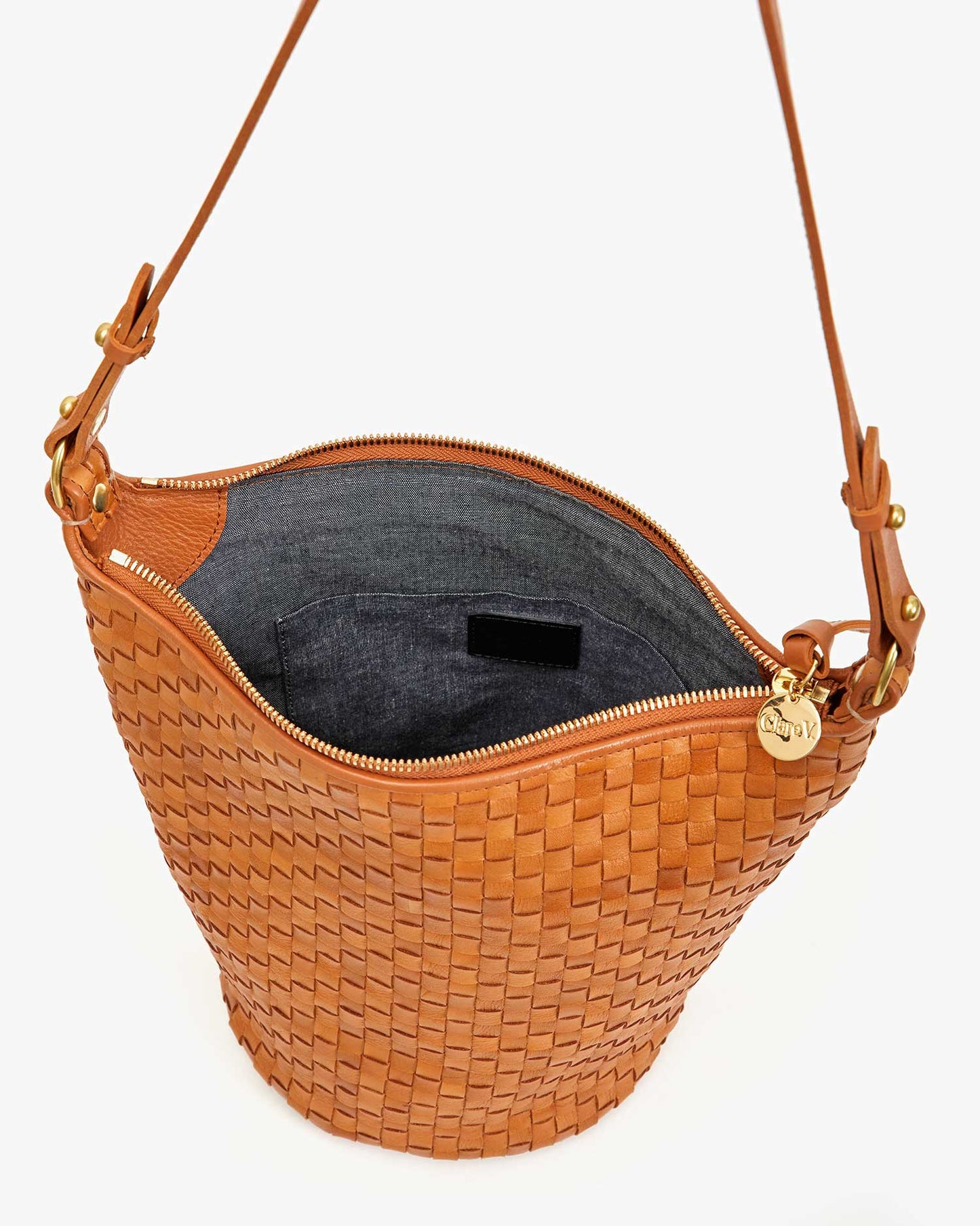 The Clare V. Petite Jeanne tote is available at Harbour Thread in the color Natural Woven Checker