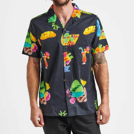 Roark Gonzo Camp Collar Shirt - Tahiti Treat Black