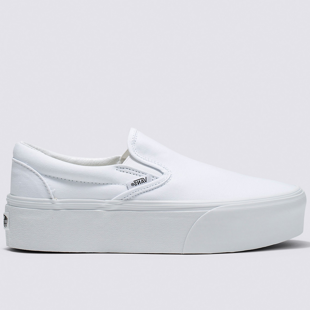 Vans Women's Classic Slip-On Stackform Sneaker - True White