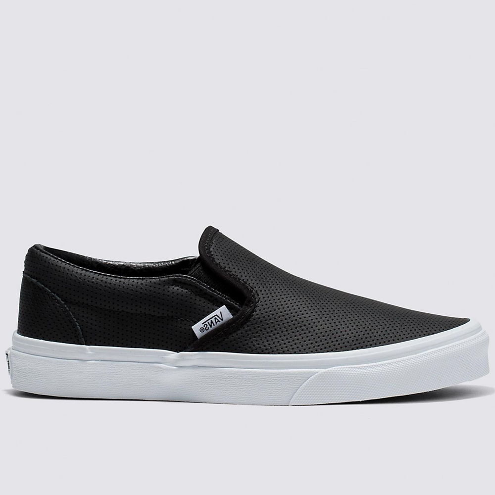 Vans Women's Classic Slip-On Sneaker - Perforated Leather Black