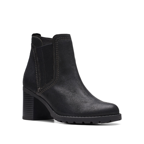 Load image into Gallery viewer, Clarks Leda Up Ankle Boot - Black Suede
