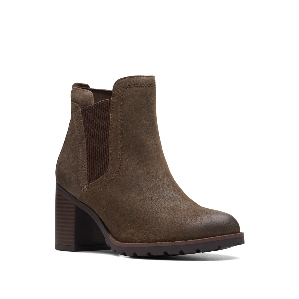 
                      
                        Clarks Leda Up Ankle Boot - Dark Olive Suede
                      
                    